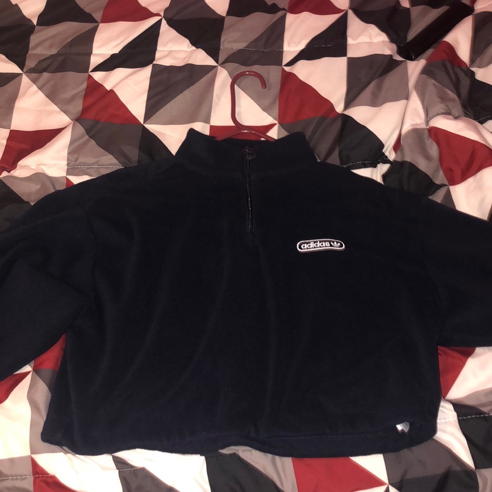 Adidas crop half zip sweatshirt